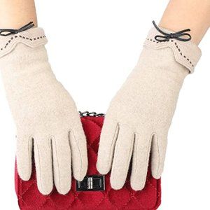 Women's winter gloves touch screen Wool Thick fash